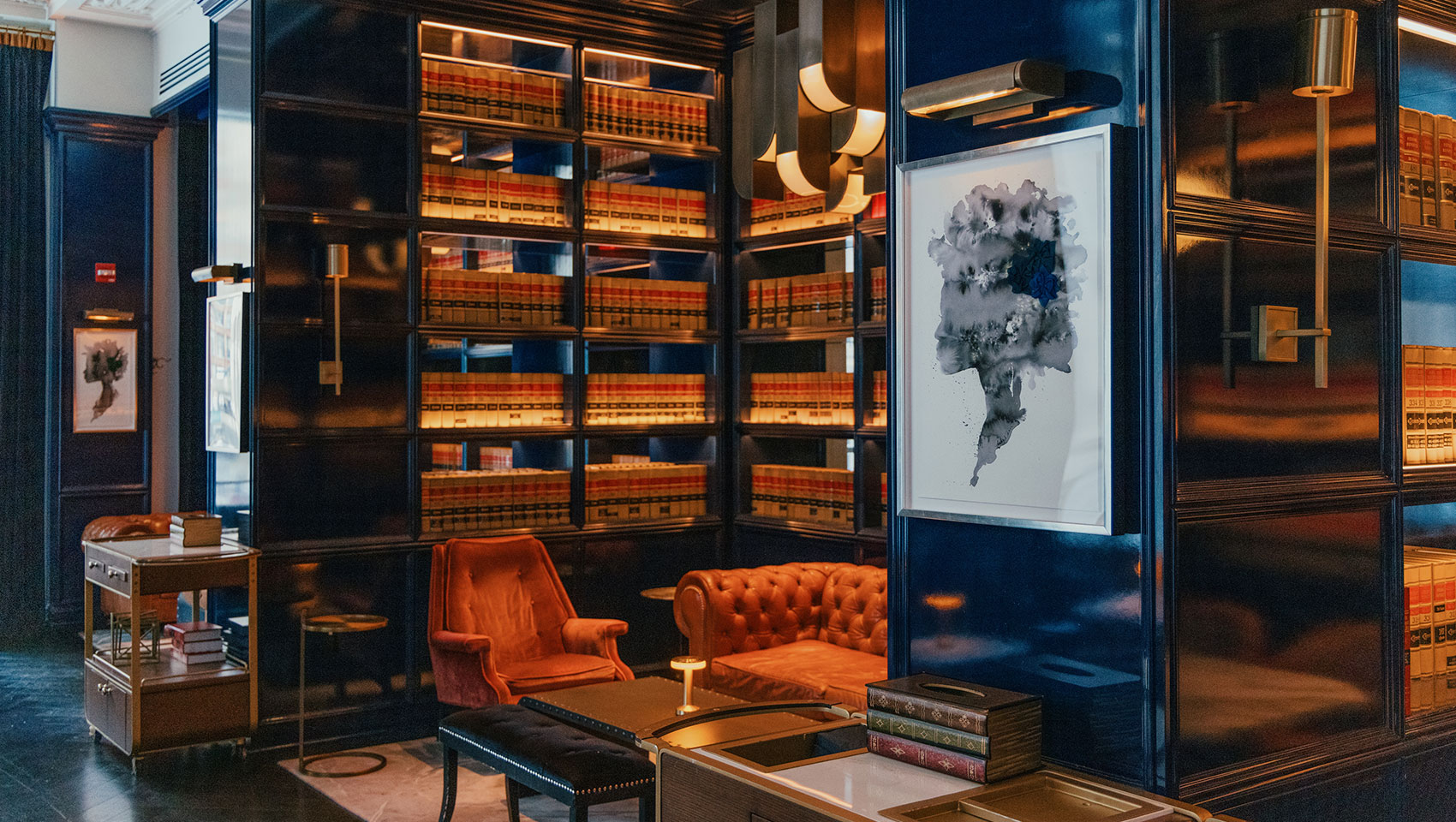 Library nook lounge at Vol 39 restaurant