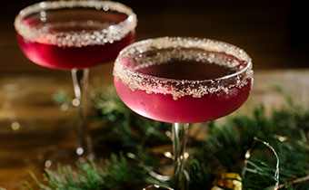 two holiday cocktails